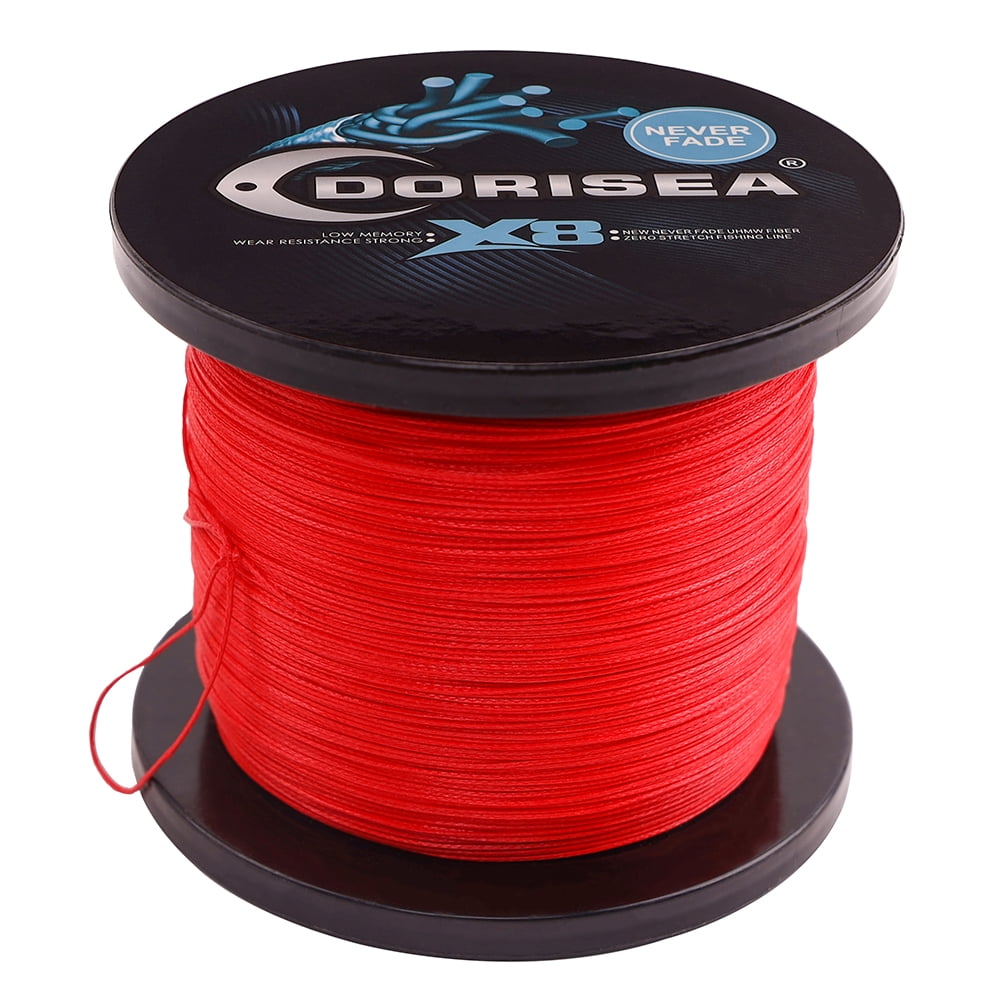 DORISEA 8 Strands 109-2180 Yard 100% PE Braided Extreme Multifilament Fishing Line Wire,NEVER FADE Red
