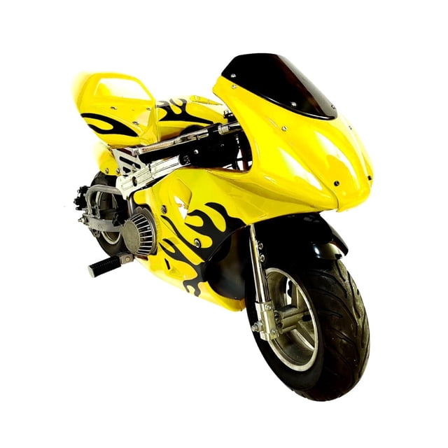 Motocicleta Infantil Shahoma PB04 Pocket Bike Deportiva 49cc Amarilla