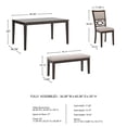 thumbnail image 3 of Bowery Hill Contemporary Brown Dining Table and 4 Chairs and Bench - Set of 6, 3 of 6