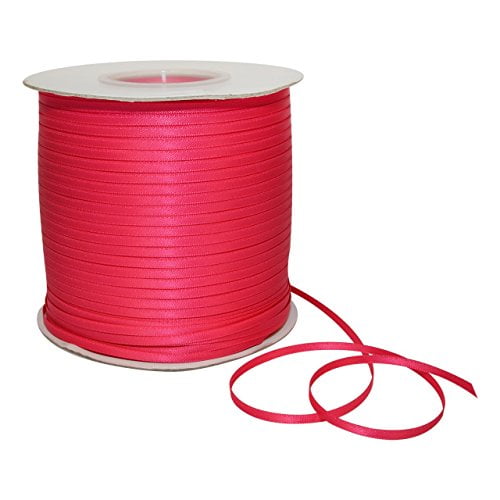 Morex Ribbon 08803/500-175 Polyester Double Face Satin, 1/8" x 500 yd, Shocking Pink