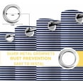 thumbnail image 6 of Farmhouse Navy Blue White Striped Blackout Curtains for Bedroom/Living Room, Thermal Insulated Kitchen Curtains, Modern Stripes Grommet Darkening Window Treatment Drapes 42"x84"x2, 6 of 8