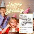 thumbnail image 4 of Letrero Feliz Cumpleaños, Happy Birthday Decoration, Letrero Happy Birthday Alimentado por USB, Luz de Neón LED Blanca Cálida para Fiesta de Cumpleaños,Bar,Club,Decoración Interior y Exterior, 4 of 7