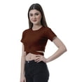 thumbnail image 3 of Moomaya Haut à Ourlet Croisé pour Femmes Manches Courtes Col Rond T-Shirt Blouse Hauts, 3 of 6