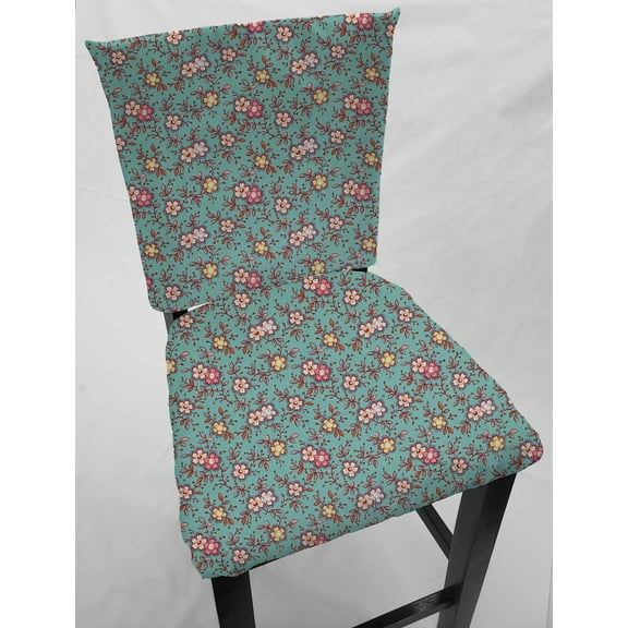 Spring Flowers Dining Room Chair Back Covers or Seat Covers by Penny's Needful Things (Both Chair Back & Seat Cover) (16 W x 14 H CHAIR BACK) (Teal)