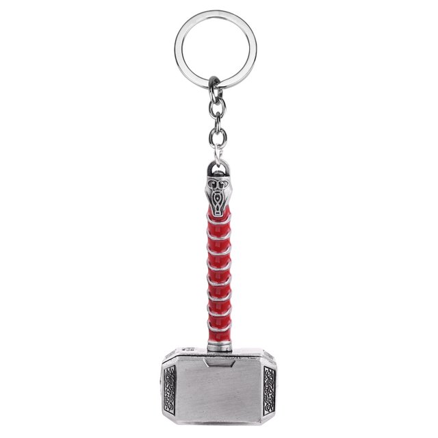Llavero con forma de martillo de metal duradero: accesorio perfecto para colgar en el coche, 2,1 x 3,4 x 7,5 cm, rojo