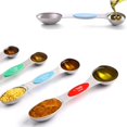 thumbnail image 2 of Magnetic Measuring Spoons Sets of 9, Dual Sided Stainless Steel Stackable Teaspoon Tablespoon with Colorful Scale and Leveler, Fits in Spice Jars for Measuring Dry and Liquid Ingredients, 2 of 5
