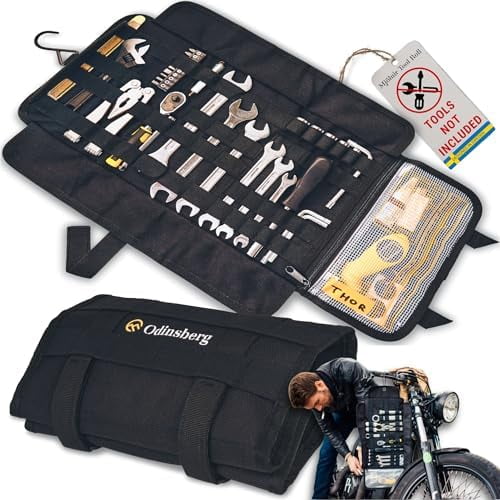 Motorcycle Tool Roll Bag Tools NOT Included - Small Tool Bag Wrench Roll Up Tool Bag Organizer Pouch Wrap Motorcycle Tool Kit Box For Harley Enduro Dirt Bike UTV Motorcycle Accessories Gear$$Tools