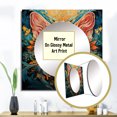 thumbnail image 3 of Designart "Celestial Cyan Feline With Enigmatic Stare I" Animals Cat Square Mirror For Wall Decor - Large Blue Square Mirror Printed Wall Decor - Children's Art Square Living Room Mirror, 3 of 5