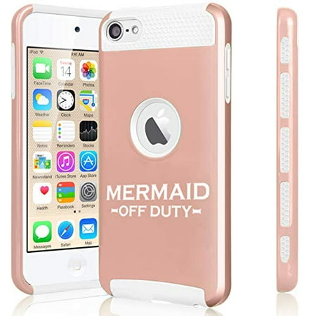 Off Apple Ipod - Shockproof Impact Hard Soft Case Cover for Apple (iPod Touch 5th / 6th) Mermaid Off Duty (Rose Gold-White)