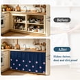 thumbnail image 4 of Pink Flower Cabinet Curtain 32"Wx55"L, Dustproof Pantry Door Curtain with Self Adhesive Tape, Japanese Style Floral Navy Blue Tall Storage Cover Privacy Drape for Bathroom Kitchen Laundry Room, 4 of 9