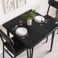 thumbnail image 3 of QinaQin 3 Piece Dining Table Set for 2, Square Kitchen Table with 2 Upholstered PU Padded Chairs, 3 of 7