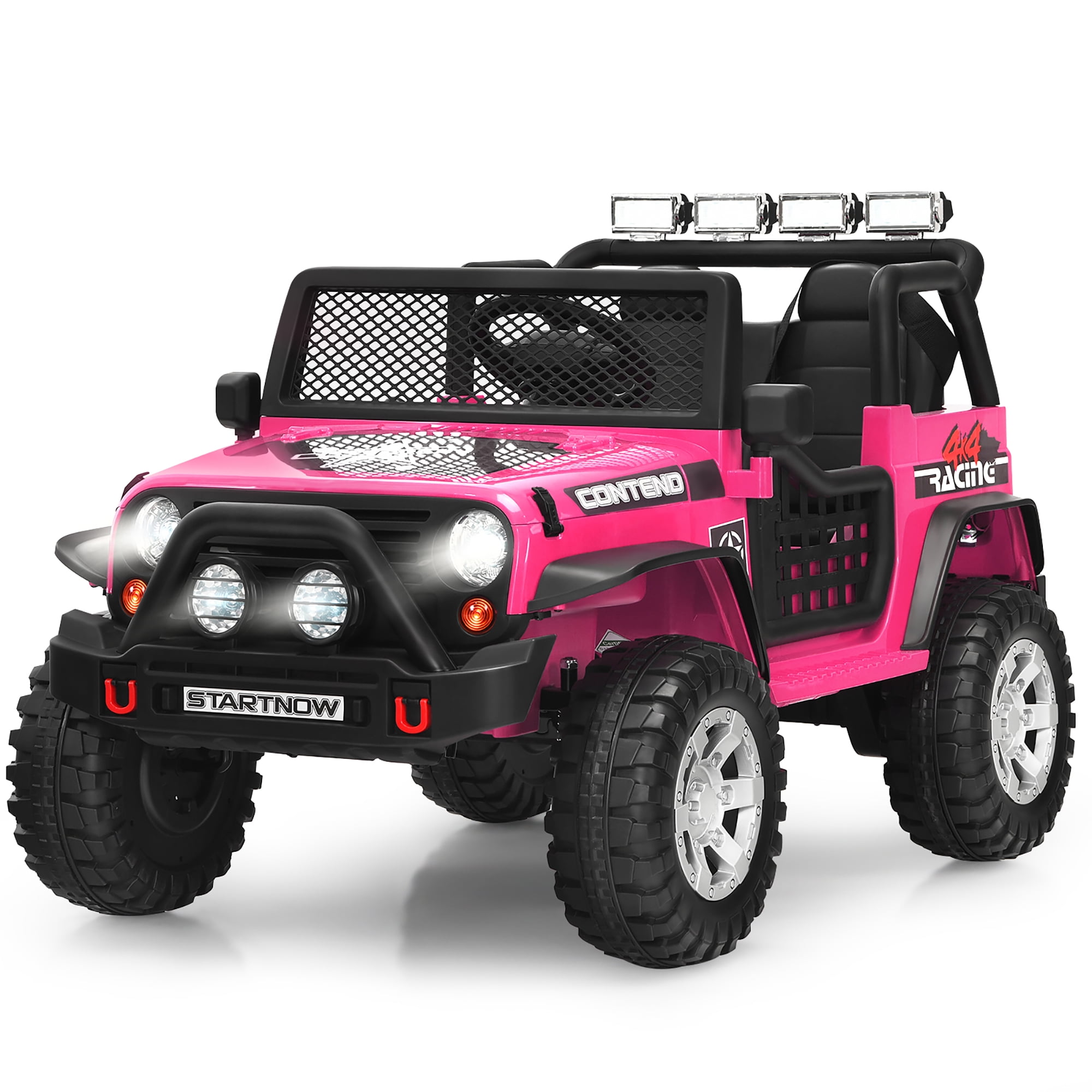 Parent Control Pink Music 12V Kids Ride-On Car Toys w/ 2 Speed Lights 