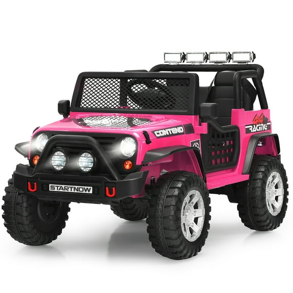 Costway 12V Kids Ride On Truck Remote Control Electric Car w/Lights&Music Pink