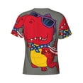thumbnail image 6 of Vsdgher Dinosaur Super Hero Cartoon Print Men's Dry Fit Mesh Athletic Shirts Moisture Wicking Tennis T-Shirt Tops, 6 of 9