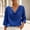 Blue women v neck flowy blouse a1, variant on MORESEC Women Cotton Linen V Neck 3/4 Sleeve Flowy Blouse Summer Casual Tops for Women Dressy Tunic Shirts Vacation Beach Clothes, Black XL