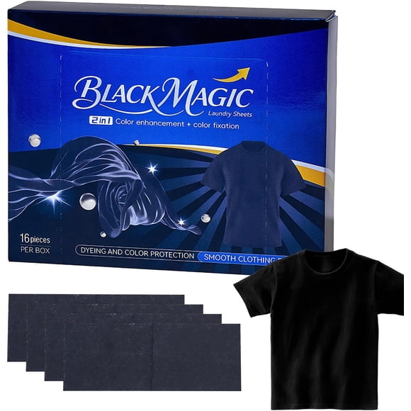 Black Fabric Dyeing Sheets – 16-sheet pack, powerful dark fabric repair, fast and even coloring system, suitable for dyeing T-shirts, jeans, and other garments.,Black