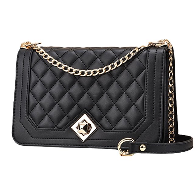 Bolsos Bandolera para Mujer Bolsos Bolso de Hombro Bolso de Mujer Bolso Acolchado Correa de CadenaNegro
