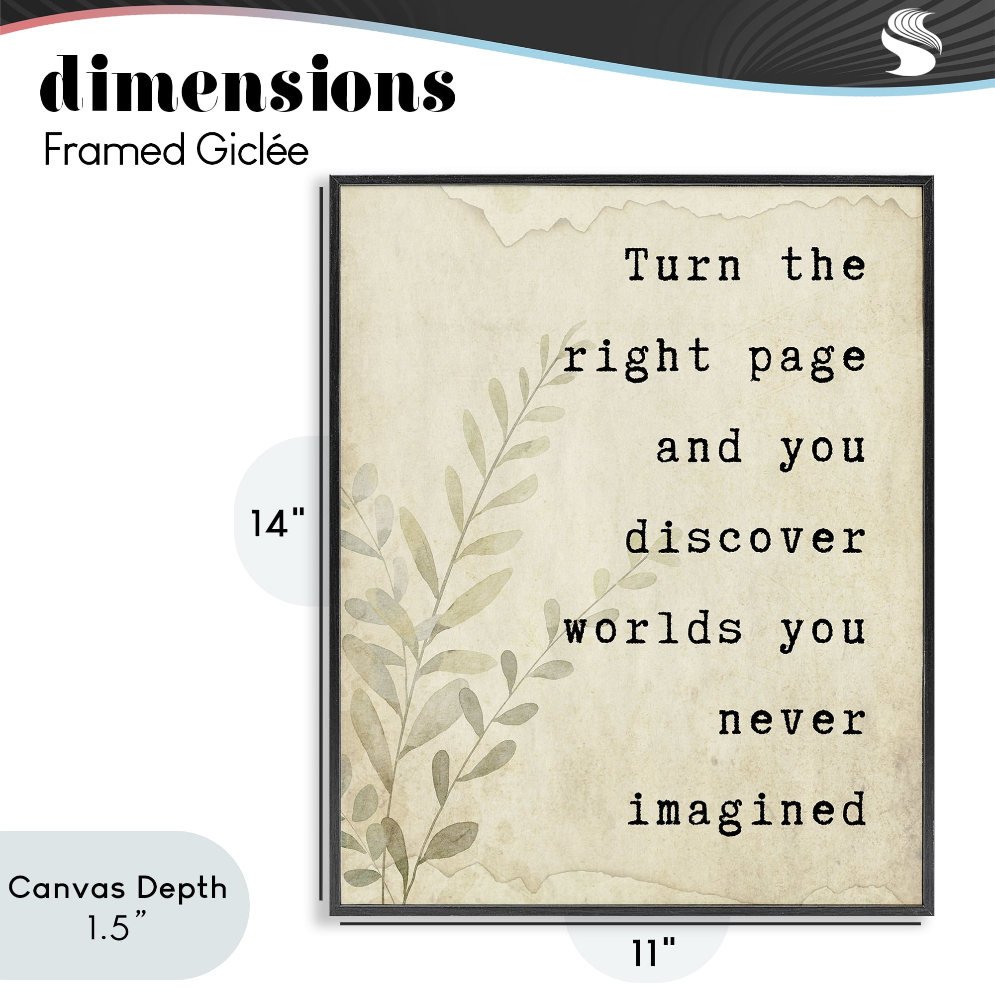 Stupell Industries Literary Wonders Quote Black Framed Giclee Art, design by Julia Frost