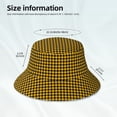 thumbnail image 3 of Fuzoiu Retro Yellow and Black Houndstooth Print Reflective Bucket Hat,Outdoor Hat for Men and Women,Bucket Hat for Travel Fishing Hunting Summer Camp, 3 of 6