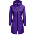 thumbnail image 5 of CHGBMOK Women's Plus Size Long Rain Jacket Zip Up Adjustable Waist Hooded Jackets Waterproof Windbreaker Coat with Pockets, 5 of 5
