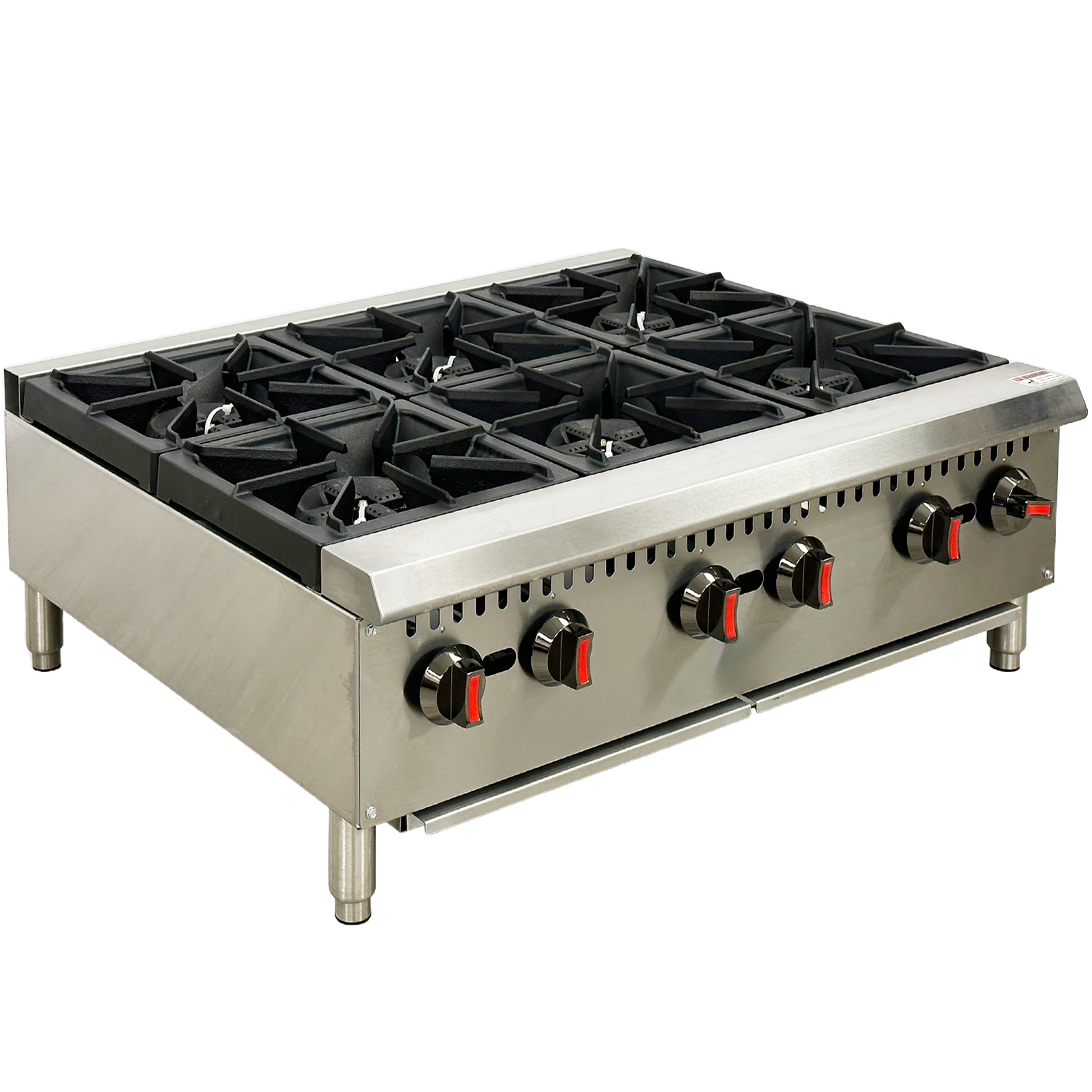 NSF Gas Hot Plate 6 Burner Gas Stove 36" Commercial Stove Top Countertop Gas Range Commercial Cooking Equipment 150,000 BTU, ETL Listed