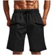 thumbnail image 1 of Pantalones Cortos para Hombre con Cremallera Bolsillos de Color Sólido Casual Multi-Bolsillo Cremallera Cordón Elástico-Cintura Carga Medio Pantalones Cortos, Poliéster, 1 of 7