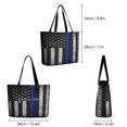 thumbnail image 3 of Police Flag Woman Leather Handbags Large Tote Bag Fashion Portable Handbags With Zipper, 3 of 7