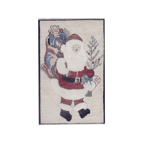 Wahi Rugs Hand Knotted Santa Christmas 2'6" x 3'10" - w1111