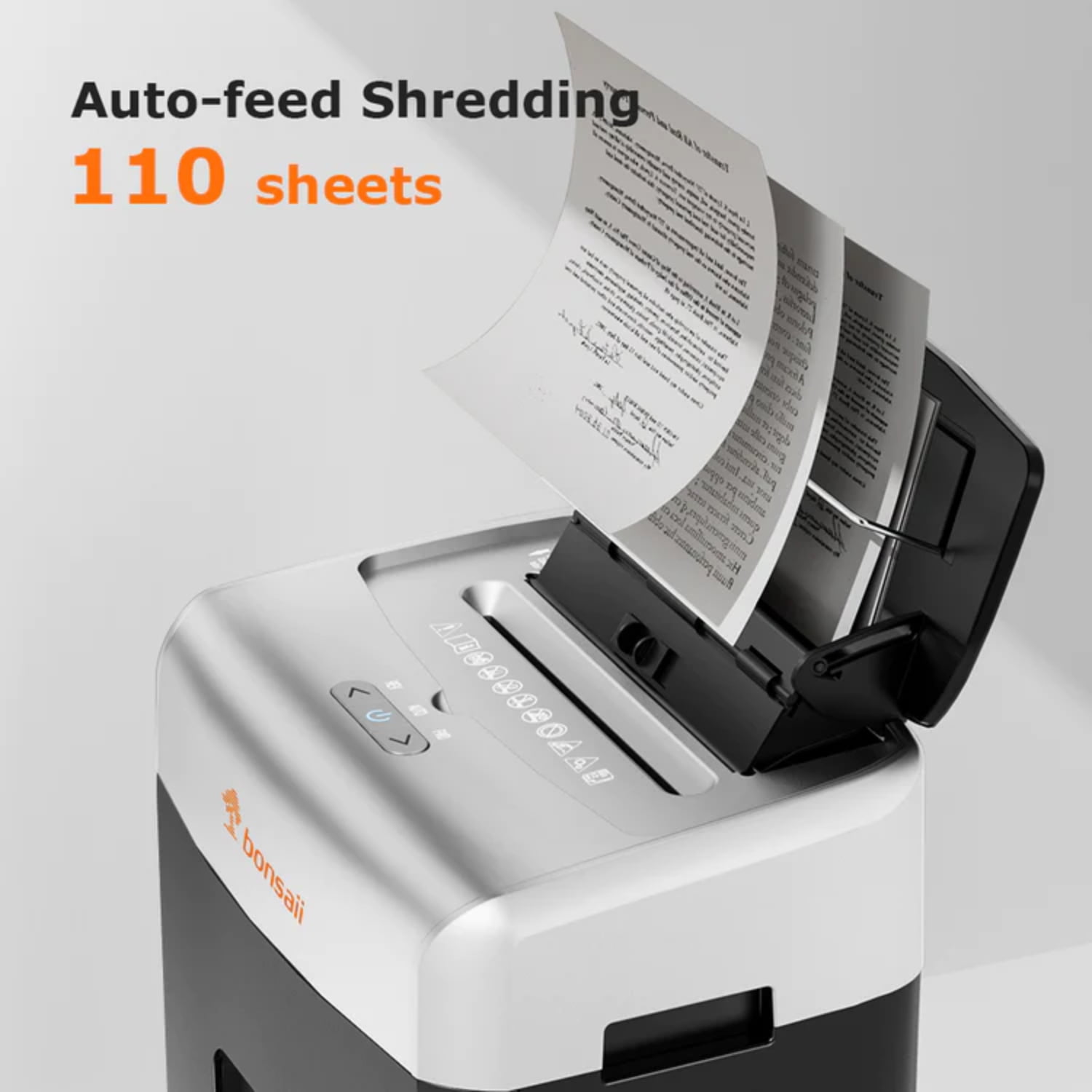 Bonsaii 110-Sheet Micro Cut Paper Shredder Auto Feed Heavy Duty Paper Shredder