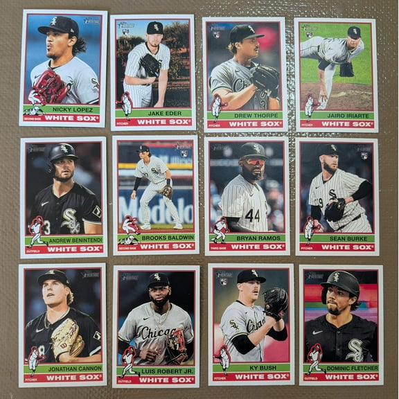 2025 Topps Heritage Baseball Team Set 12 Cards White Sox RC Brooks Baldwin
