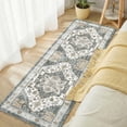 thumbnail image 4 of 2'x6' Runner Rug for Hallway, Washable Moroccan Neutral Geometric Low Pile Non-Slip Rug for Kitchen Bedside Laundry, 4 of 10