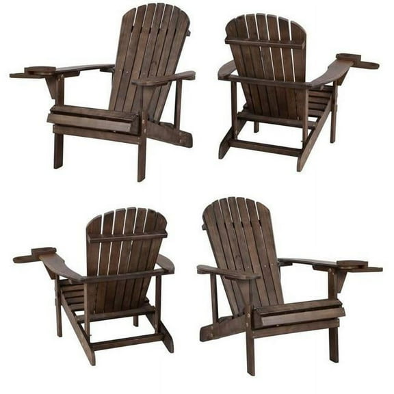 W Unlimited SW2101RDSET4 6 in. Earth Adirondack Chair with Phone & Cup Holder, Red - Set of 4