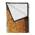 thumbnail image 2 of Island Map Soft Flannel Fleece Blanket, Dated Old Map in Dense Color on Wooden Background Hide out Shores Art Design, Cozy Plush for Indoor and Outdoor Use, 50" x 70", Orange Brown, by Ambesonne, 2 of 5