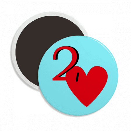 

Love Moon Heart 2 Poker Round Ceracs Fridge Magnet Keepsake Decoration
