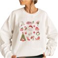 thumbnail image 1 of Mujer Casual Navidad Otoño Invierno Imprimir Sudadera Fleece Térmico O-cuello Manga larga Oversize Top Fridja fksj567, 1 of 7
