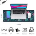 thumbnail image 4 of Floral Mouse Mat, Flower Black Base Gaming Mouse Pad, Rectangle Large Non-Slip Rubber Gaming Mouse Pad with Stitched Edges, Office Mouse Pad for Women Men Kids, 31.5x11.8in, 4 of 7