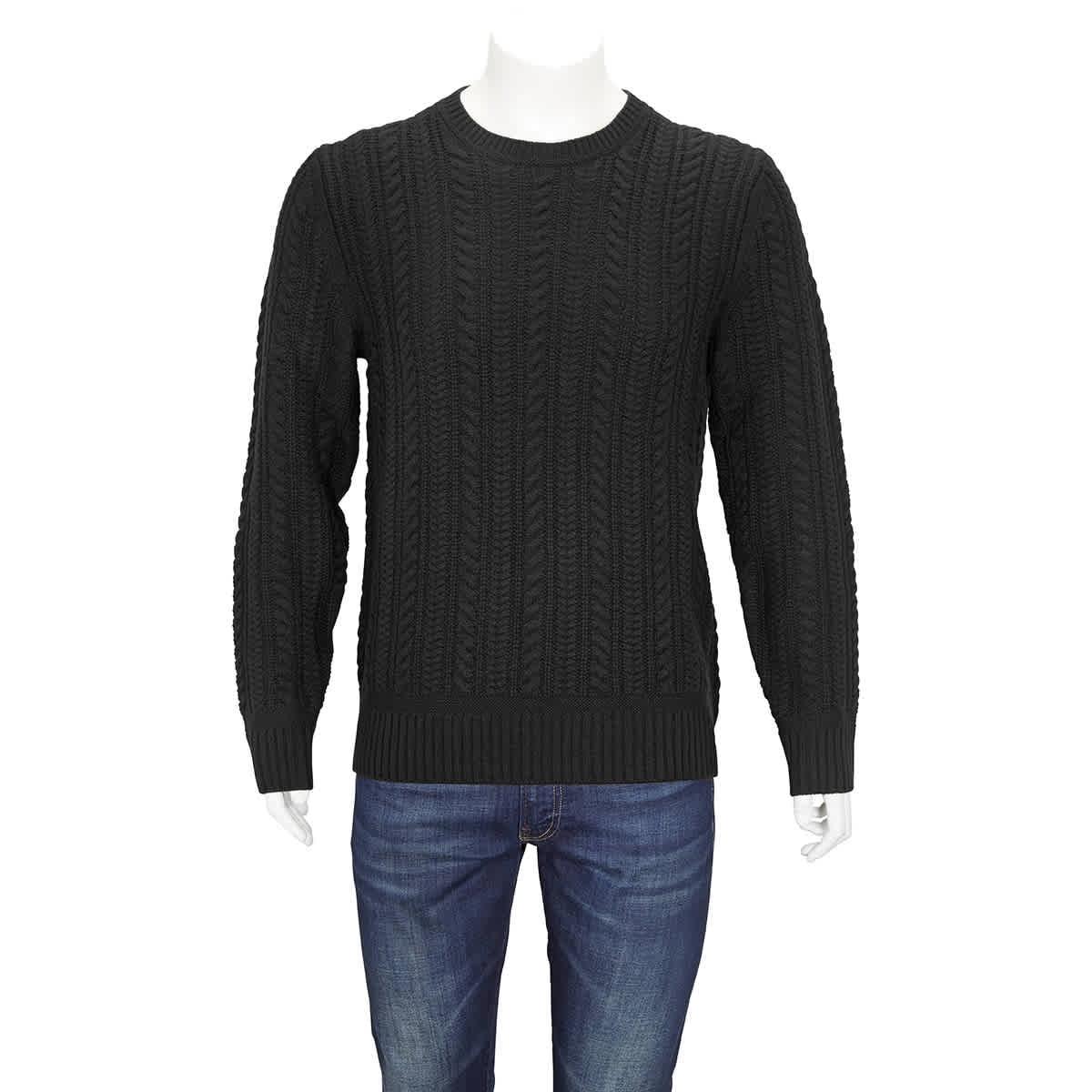 cable knit black sweater