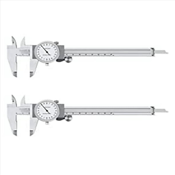 2X Herramienta de Medición de Calibre Métrico de 0-150 mm Calibrador Vernier de Dial Calibrador Vernier A Prueba de Golpes de 0,02 mm (TGBK150-0-150MM)