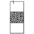 Shower screen for walkin shower 80x195 cm ESG stone design black