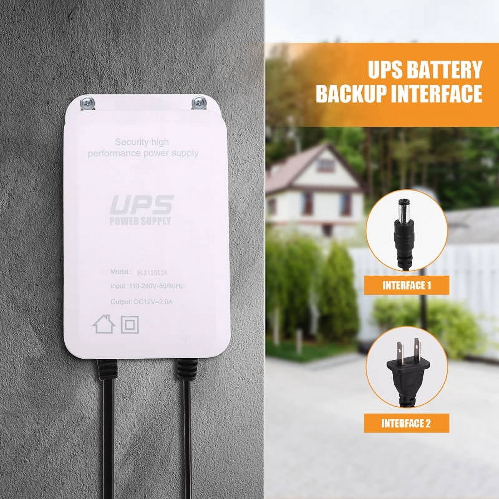 12V-2A Uninterruptible Power Supply UPS Battery Backup Interface, Security Camera UPS Battery Backup Protector US Plug