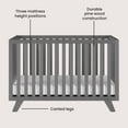 thumbnail image 5 of Child Craft SOHO 4-in-1 Convertible Crib, Canted Leg Mid-Century Design, 3 Mattress Heights, Cool Gray, 5 of 8