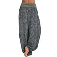 thumbnail image 3 of Pantalones de harén de pierna ancha para mujer Aladdin Boho Hippy Pantalones de yoga sueltos Tallas grandes-Verde militar-L Bolígrafo Bolígrafo Bolígrafo de papelería, 3 of 4