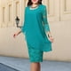 thumbnail image 1 of Vestido Formal Vestido ajustado con cuello redondo Vestido de cóctel elegante para mujer Traje de vacaciones de color sólido Ygjytge Verde T XL para Mujer, 1 of 5