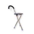 thumbnail image 4 of Stainless Steel 3-Legged Walking Stick Bench for Elderly - Multi-functional Mobility Aid & Seating Solution, Portable Design for Outdoor Hiking, Customizable Healthcare Accessory (Black), 4 of 5