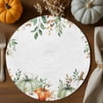 thumbnail image 2 of Fall Round Placemats Set of 4 Sage Green Pumpkin Place Mats Thanksgiving Woven Placemat Floral Eucalyptus Leaves Circle Braided Table Mat for Kitchen Dining Table Autumn Party Home Decor 15 Inch, 2 of 9