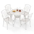 thumbnail image 2 of Juego de Comedor de Aluminio Fundido Costway 5 Piezas Mesa Redonda con Orificio para Sombrilla Blanco, 2 of 5