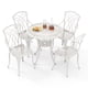 thumbnail image 2 of Juego de Comedor de Aluminio Fundido Costway 5 Piezas Mesa Redonda con Orificio para Sombrilla Blanco, 2 of 5