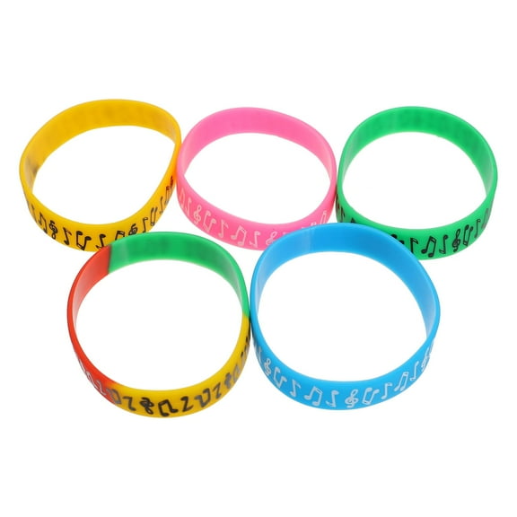 Niceauty 10Pcs Wristbands with Syllable Notes for Music Festival Decoration