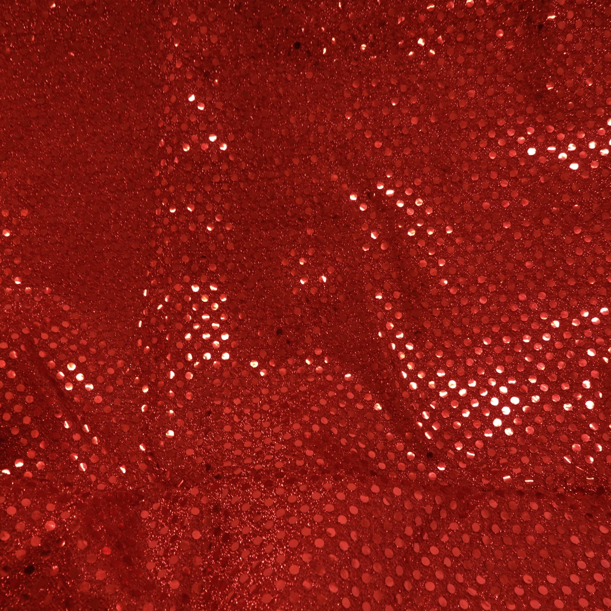 Shason Textile (3 Yards Cut) Spangle Sequin Glitter Knit Fabric, Red
