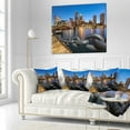 thumbnail image 3 of Designart Boston Skyline at Dusk - Cityscape Photo Throw Pillow - 18x18, 3 of 5